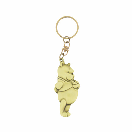 Winnie The Pooh Golden Pewter Keychain